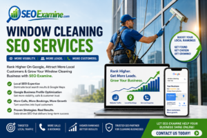 Window Cleaning SEO Services by SEO Examine helping cleaning businesses increase Google rankings, local visibility, leads, and customer bookings