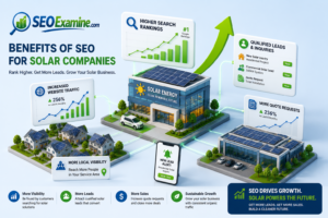 Solar business growth represented by increasing website traffic, qualified leads, and solar customer inquiries