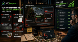 SEO mistakes affecting tree service companies including poor mobile design and weak local visibility 