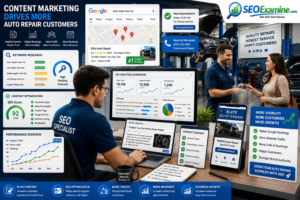 Content marketing strategy helping an auto repair shop increase Google rankings, website traffic, and customer bookings through SEO.