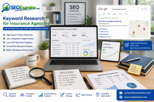 Keyword research and SEO planning for insurance agency websites.