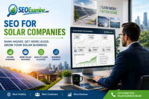 Solar company owner analyzing SEO performance and generating residential and commercial solar leads