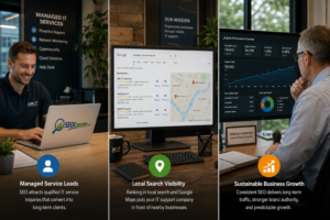 SEO benefits for IT support companies including managed service leads and local search visibility