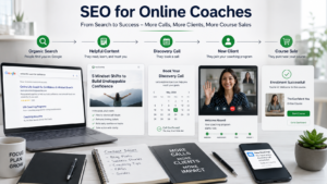 SEO funnel turning online searches into coaching calls and course sales