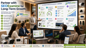 SEOExamine team presenting digital marketing solutions for a professional security business