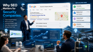 Security company improving Google rankings to attract homeowners and businesses searching for alarm systems.